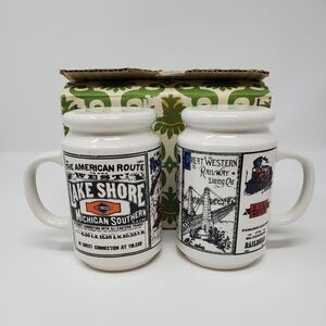 VINTAGE HOLT HOWARD IRON HORSE SALT & PEPPER SHAKERS RAILROAD THEME TRAINS